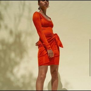 LINE BY K RED WRAP DRESS SIZE SMALL NWT